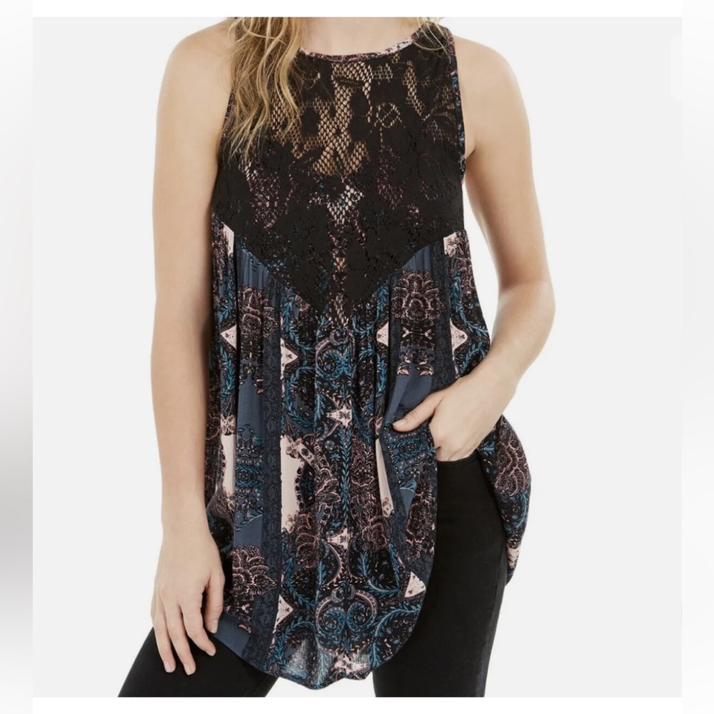 Free people count me in trapeze tunic tank XS fits like a large